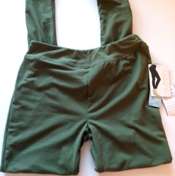 yummy Pants - YUMMY WOMEN'S LEGGINGS OLIVE GREEN SIZE SMALL
